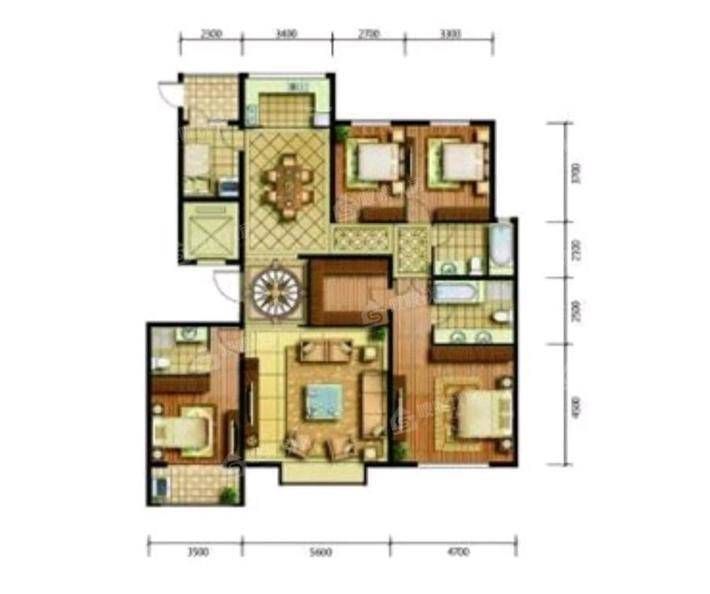 天成明月洲东区4室2厅3卫202㎡