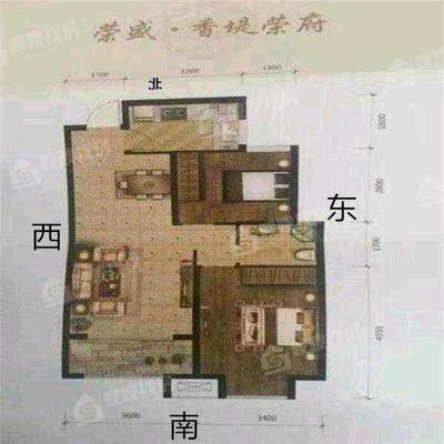 荣盛香堤荣府2室2厅1卫87㎡