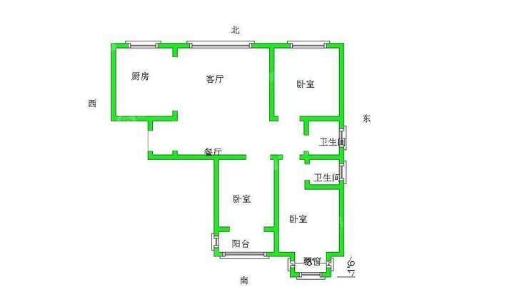 东方世纪城西区3室2厅2卫126㎡