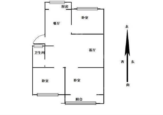 沧州交通局宿舍楼3室2厅1卫94㎡