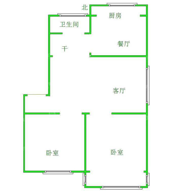 朝阳花园2室2厅1卫80㎡