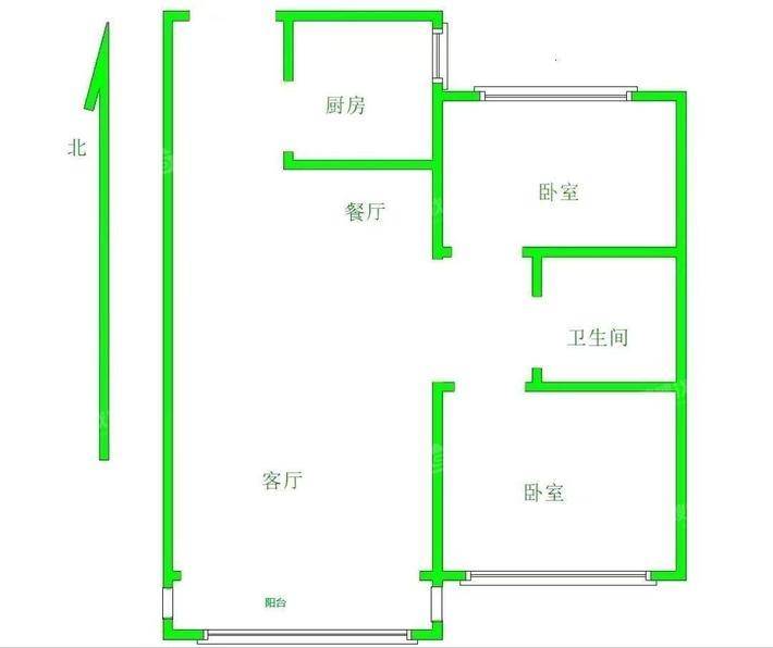 龙岸清华2室1厅1卫101㎡