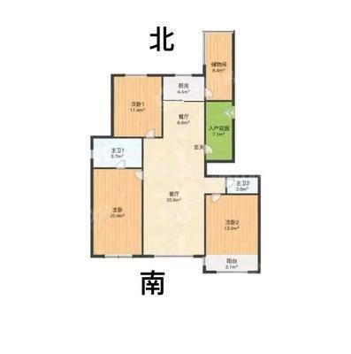 天成熙园三期3室2厅2卫126㎡