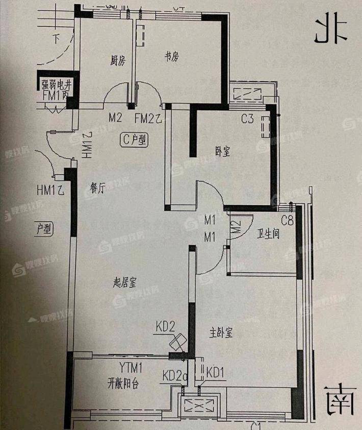 荣盛香堤荣府3室2厅1卫103㎡