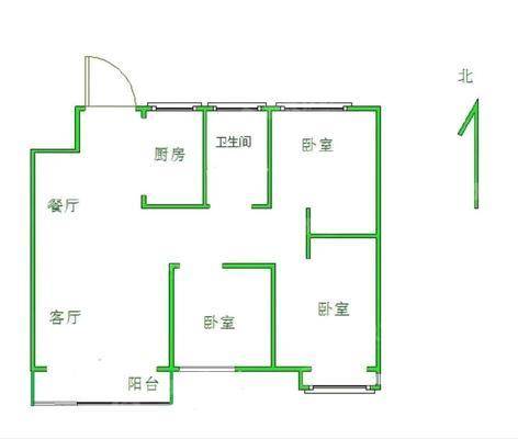 禧福荷堂B区3室2厅1卫103㎡