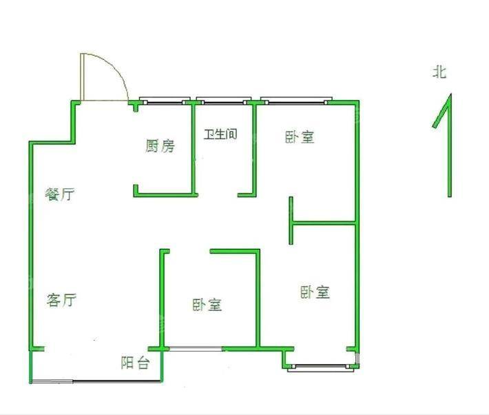 禧福荷堂B区3室2厅1卫103㎡