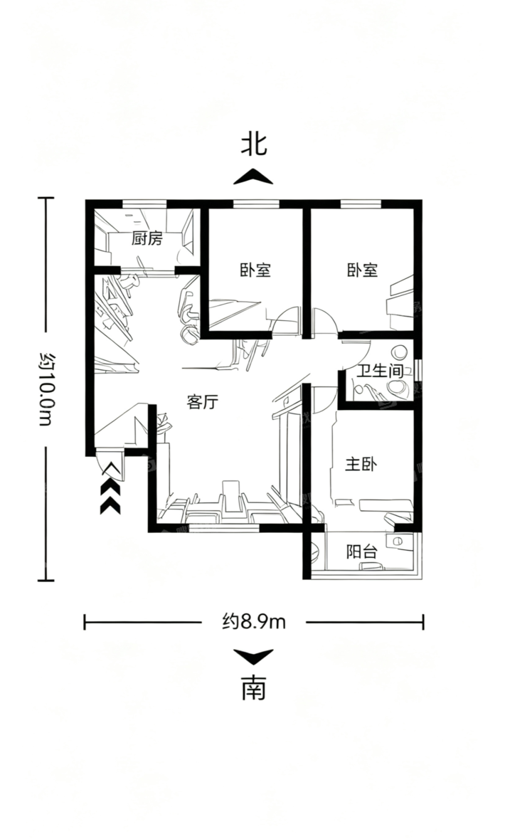 禧福荷堂D区3室2厅2卫112㎡