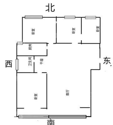 孔雀城B区4室2厅1卫117㎡