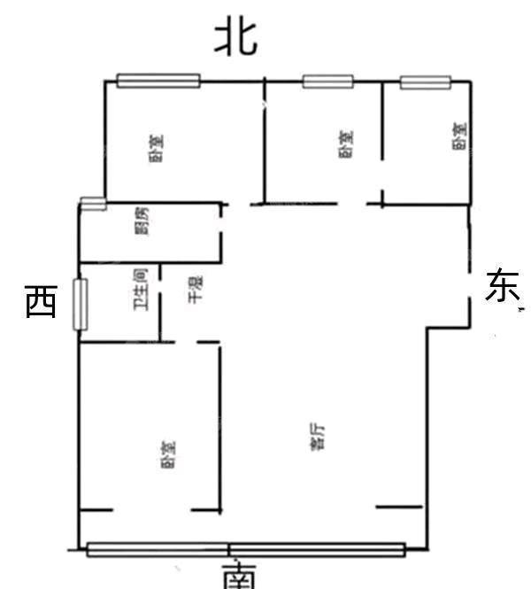 孔雀城B区4室2厅1卫117㎡