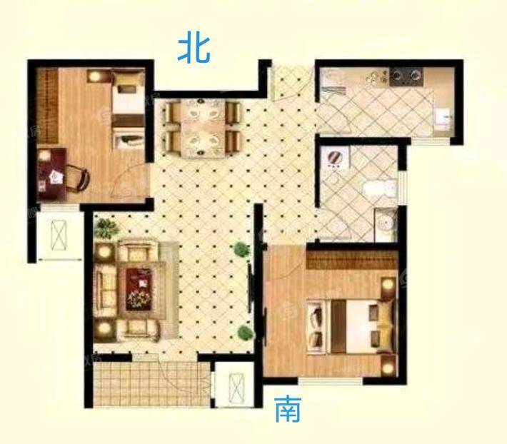 金域华城（金茂府）2室2厅1卫88㎡