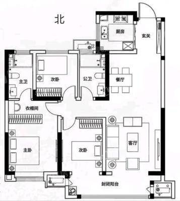 吾悦华府3室2厅2卫121㎡