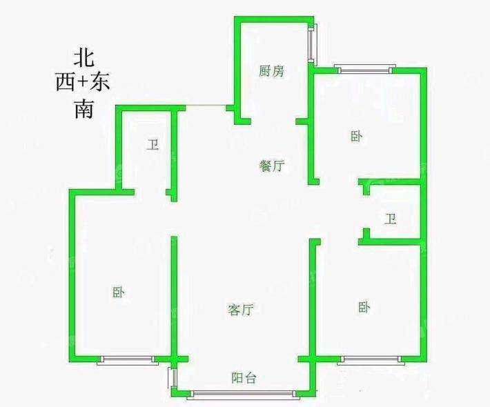一世界回迁1-153室2厅2卫108㎡
