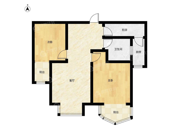 贻成御景国际2室2厅1卫98㎡