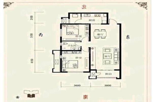 万泰丽景西区2室2厅1卫99㎡