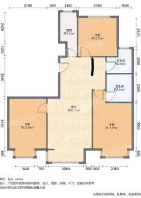 御河新城东区3室2厅2卫119㎡