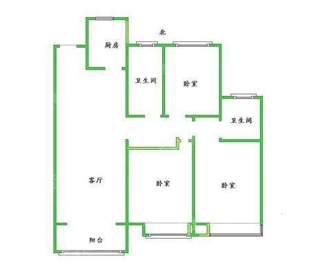 保利花园3室2厅2卫119㎡