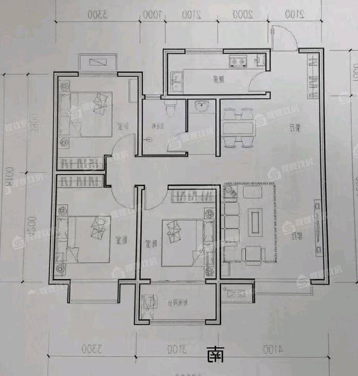 世纪福邸3室2厅1卫113㎡