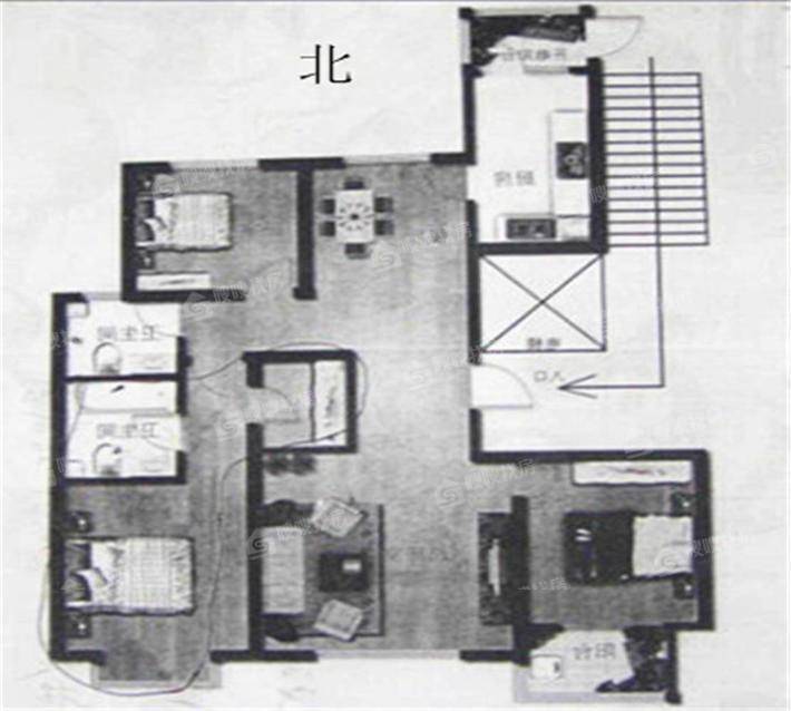 天成郡府南区3室2厅2卫135㎡