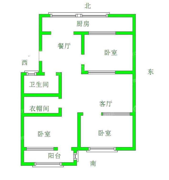 运河公安分局家属院3室2厅2卫126㎡
