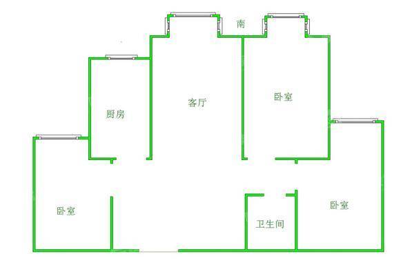 御河新城西区3室2厅1卫109㎡