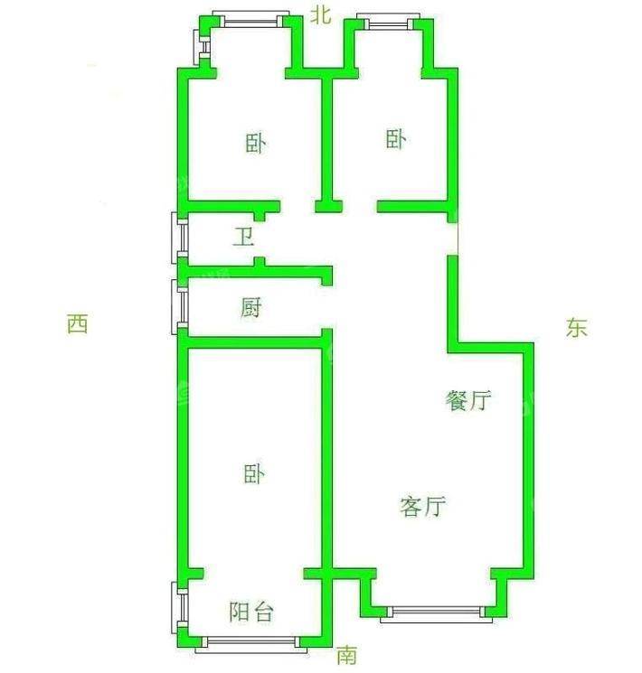 荣盛阿尔卡迪亚文景苑3室2厅1卫97㎡