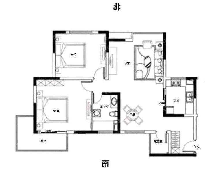 鼓楼上城西院2室2厅1卫119㎡