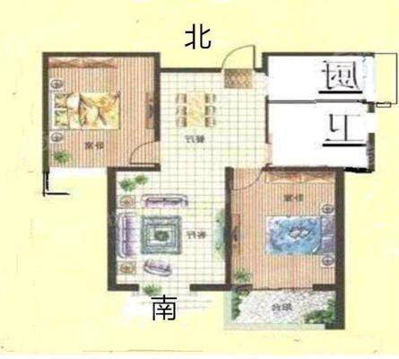 颐和文园东院2室2厅1卫87㎡