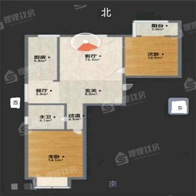 贻成御景狮城2室2厅1卫95㎡