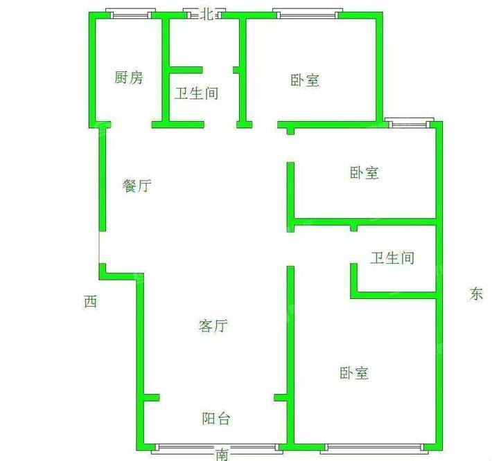 嘉禾一方一期3室2厅1卫130㎡