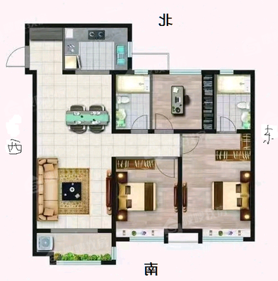 保利罗兰春天3室2厅2卫122㎡