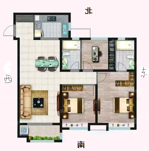 保利罗兰春天3室2厅2卫122㎡