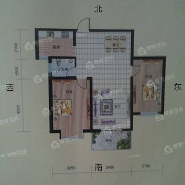 世纪家园2室2厅1卫83㎡