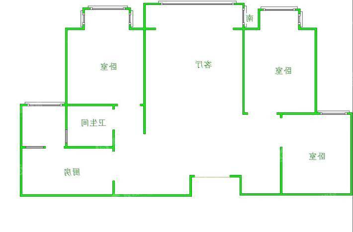 恒大悦府3室2厅1卫108㎡