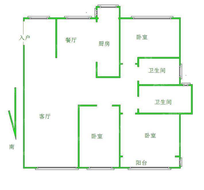 禧福荷堂A区3室2厅2卫138㎡