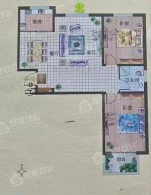 东方世纪城西区2室2厅1卫96㎡