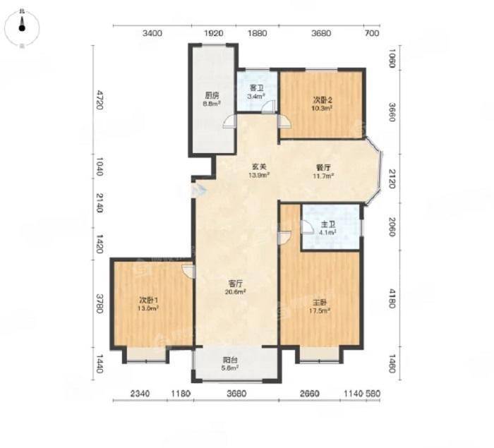 御河新城东区3室2厅2卫147㎡