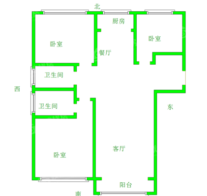 新城悦隽风华3室2厅1卫119㎡