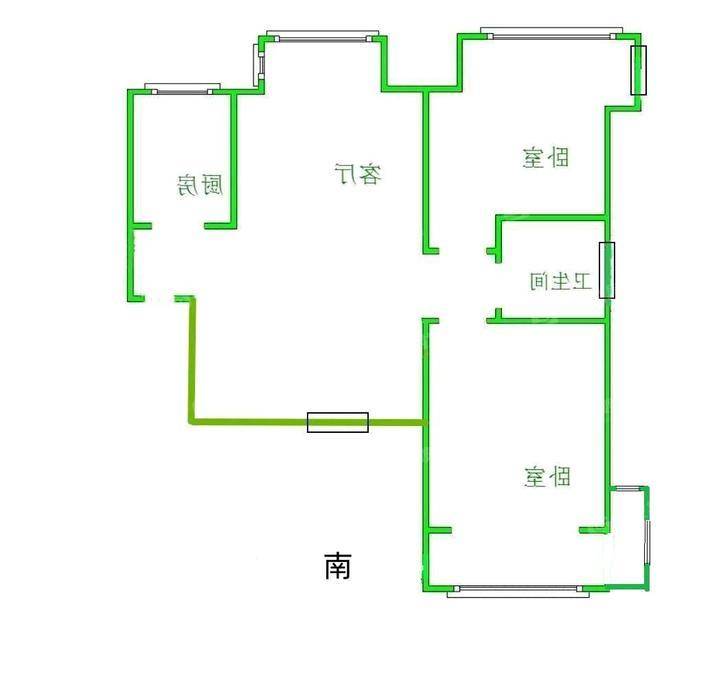 荣盛阿尔卡迪亚文承苑2室2厅1卫92㎡