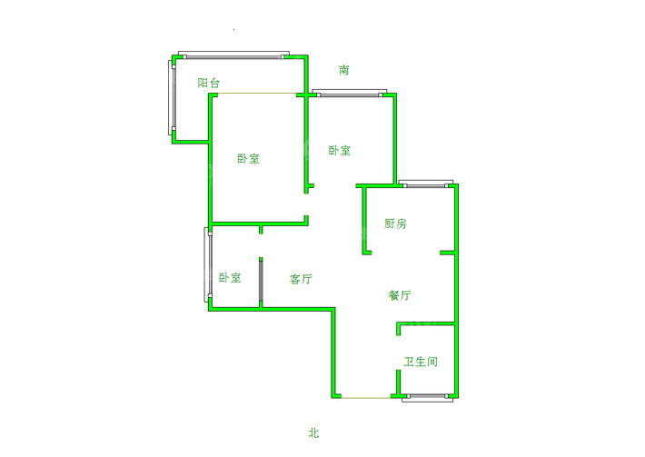 大化北区2室2厅1卫87㎡