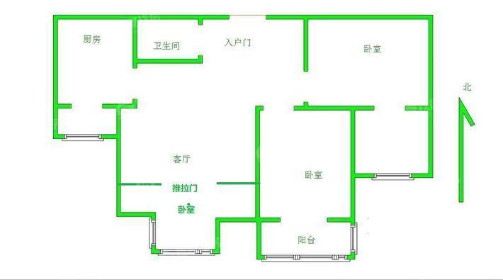 榕城世家2室2厅1卫95㎡