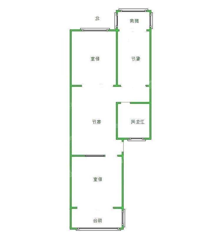 朝阳一区2室2厅1卫73㎡