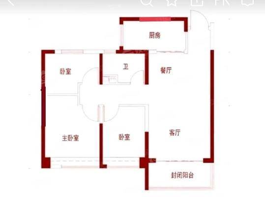 恒大城（商品房）3室1厅1卫97㎡