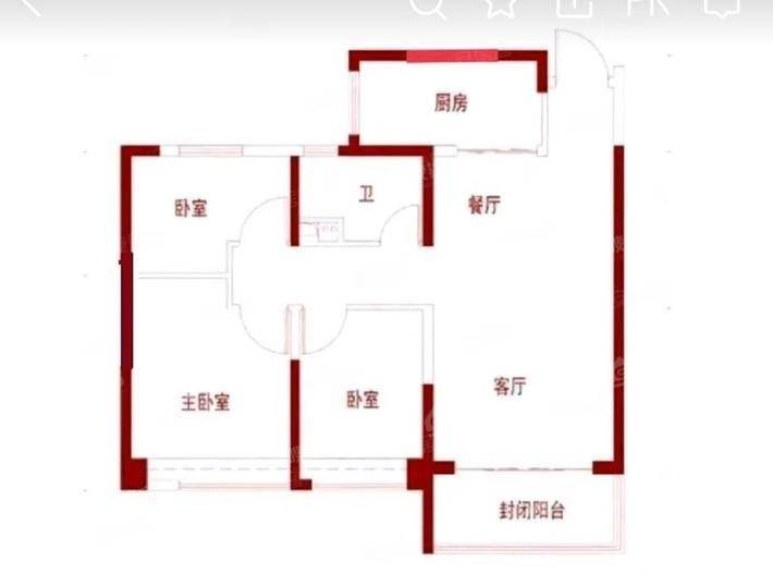 恒大城（商品房）3室1厅1卫97㎡