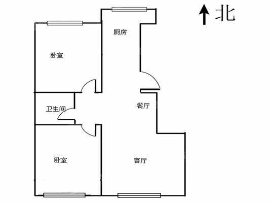 天成名著二期2室2厅1卫90㎡