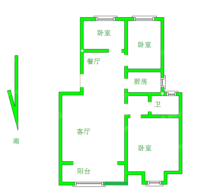 世纪福邸3室2厅1卫105㎡