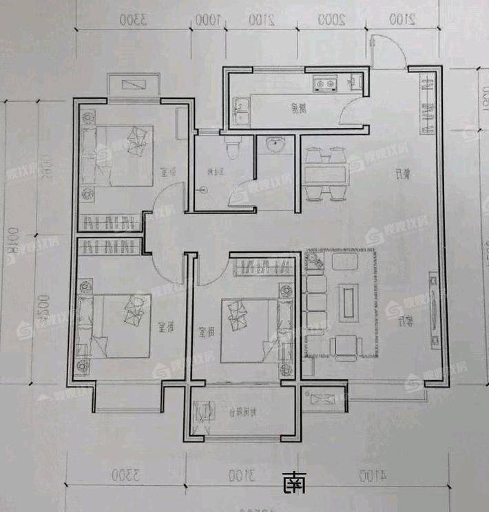 世纪福邸3室2厅1卫117㎡