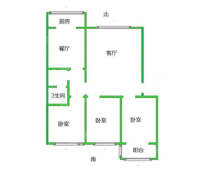恒泰花园B区3室2厅1卫114㎡