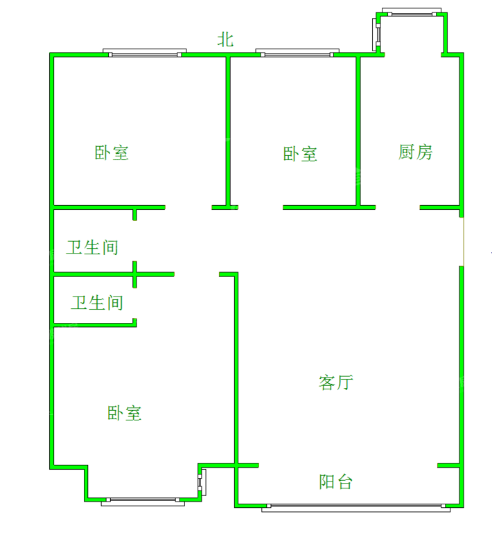天成郡府西区3室2厅2卫122㎡