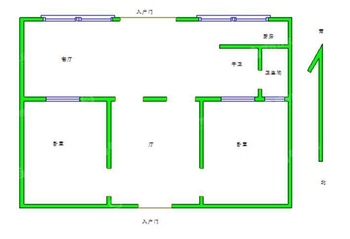 橡胶厂宿舍（六中附近）2室2厅1卫49㎡