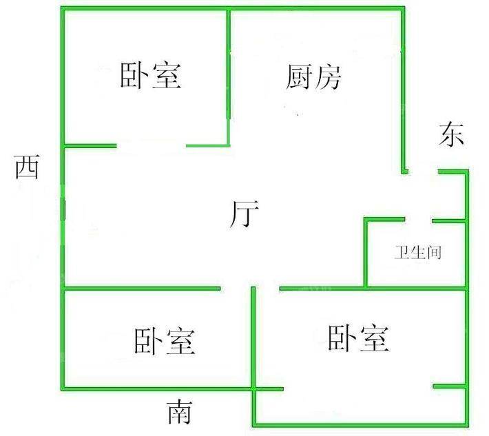 朝阳北区3室1厅1卫91㎡